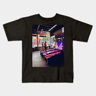 Vintage Neon Arcade Game Machines Kids T-Shirt